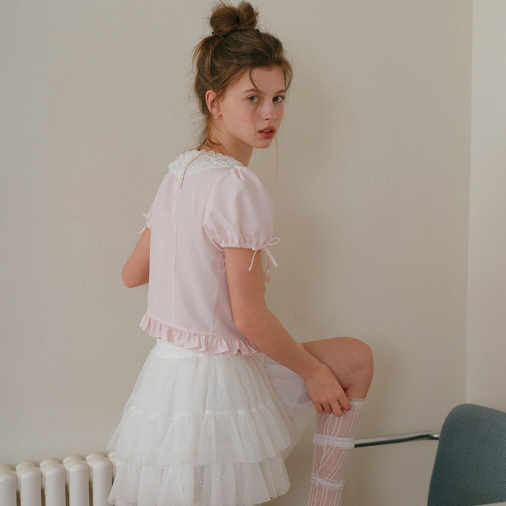 CEST MOIDEW Cest_Lace Collar Ruffle Blouse
