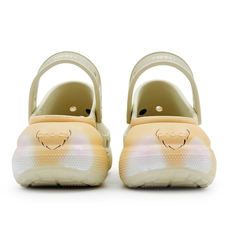Crocs Crush Clog REGO Hot Dog Cute Fruit Detachable Accessories Stepping On Poop Shoes Unisex Same White and Yellow