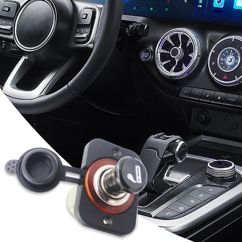 Car Start Socket Plug Auto Start Socket Plug Outlet Push Button Plug-And-Play Fits 12V Or 24V DC General For Most Car Models