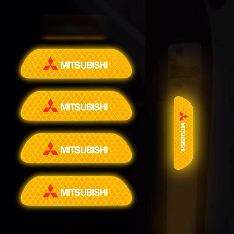 Car Door Sticker Safety Warning Reflective Mark For Mitsubishi Asx Lancer Outlander Pajero Ralliart