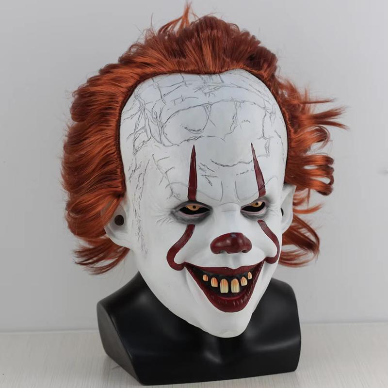 Scary Evil Killer Clown Latex Mask Halloween Horror Cosplay Costume Props
