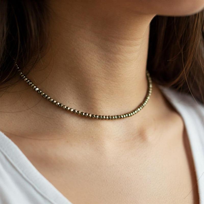 Pyrite Crystal Dainty Bracelet, Natural Gemstone Minimalist Bracelet, Solar Plexus Chakra, Stone of Abundance