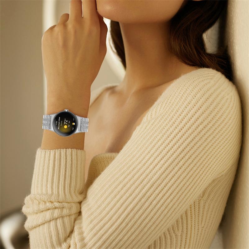 For Google Pixel Watch 3 41mm/Watch 2/Pixel Watch Stainless Steel 5 Beads Smart Watch Band Replacement Wrist Strap