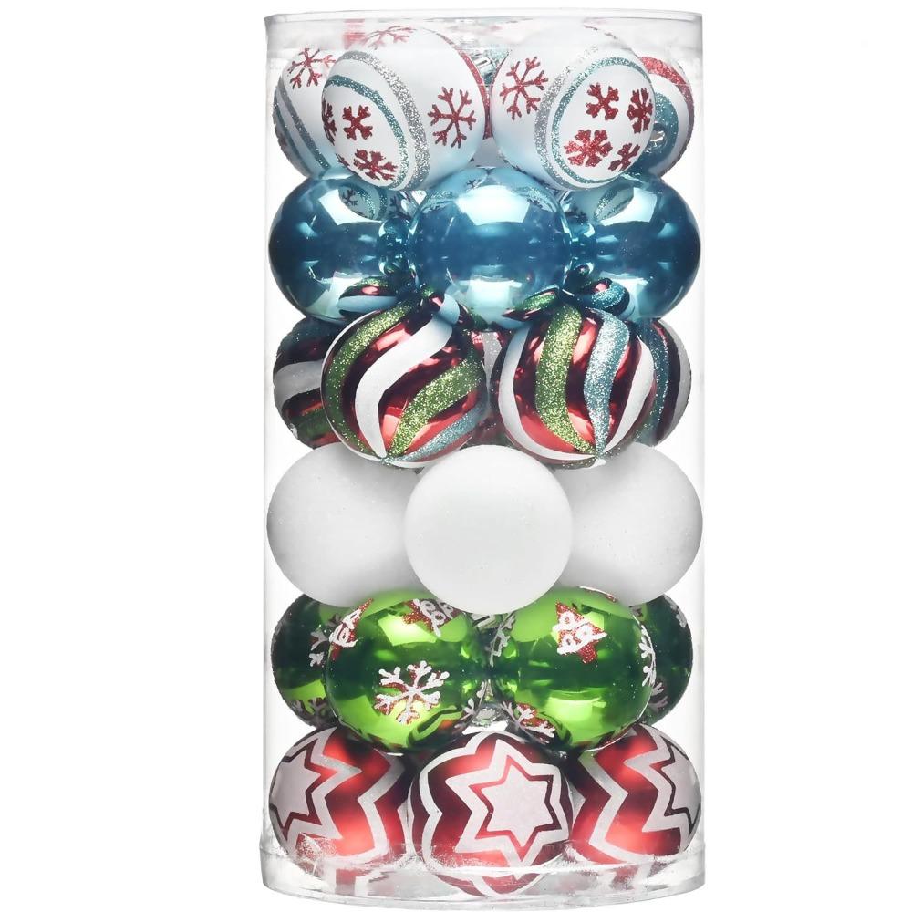 30pcs 6cm Christmas Tree Pendant Creative Hanging Ornament DIY Supplies Christmas Ball Set  Room