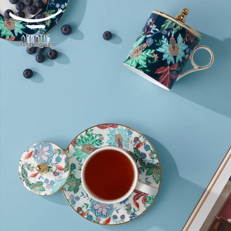 Yongfengyuan Glück Voller Garten Keramik Becher mit Deckel Set