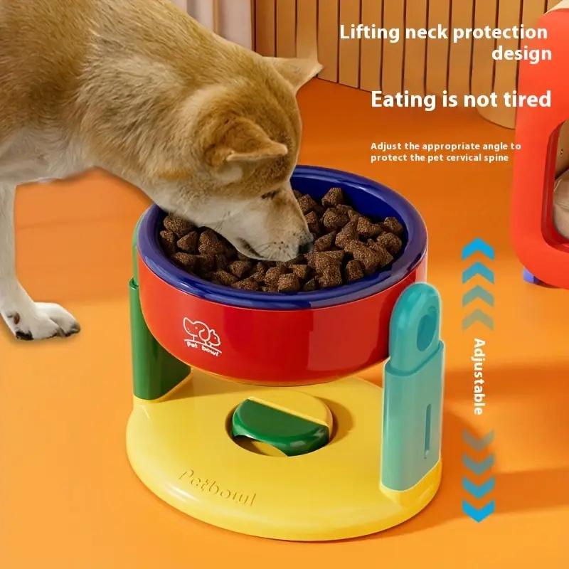Liftable Suction Cup Pet Bowl 3 Level Height Adjustment Protect Cervical Spine Pet Bowls Non-Slip Elevated Dog Cat Food Bowls