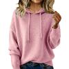 Fall Winter Women's Solid Color Drawstring Hooded Fleece Sweater Long Sleeve Casual Top for European American Crossborder