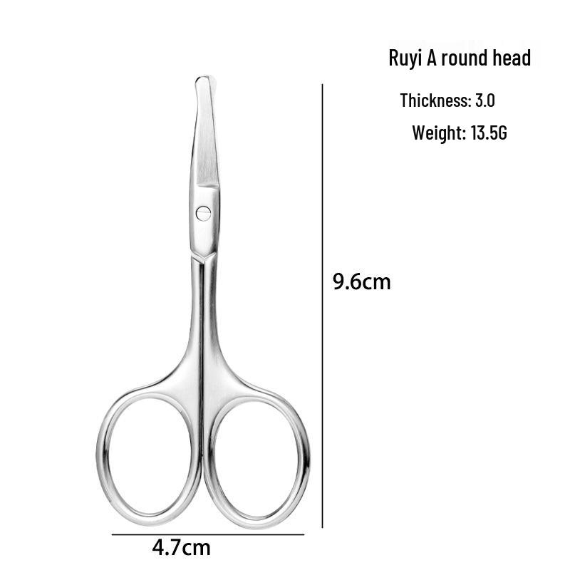 Stainless Steel Curved Nose Hair & Eyebrow Scissors for Men & Women