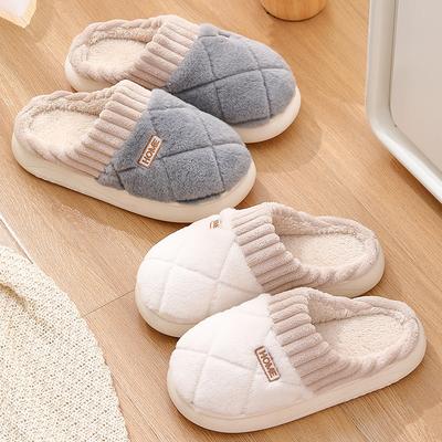 2024 Neue Winter Paar Baumwollpantoffeln Indoor Rutschfeste Pantoletten Für Männer Frauen Flip Flops Warme Fellpantoffeln Zuhause Lässige Pantoletten
