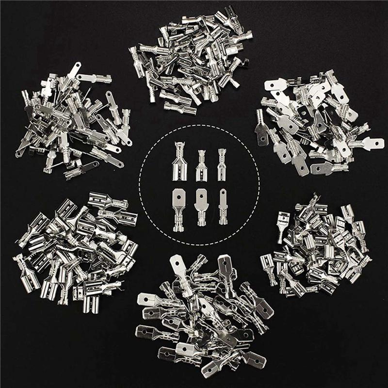 A16P-600PCS Male/Female Spade Crimp Terminals Electrical ulating Sleeve Wire Wrap Connector, 2.8MM