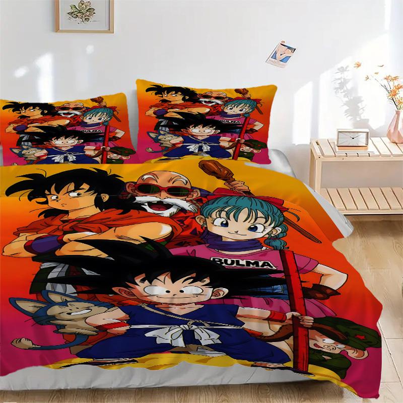

3pcs Dragon Ball, Goku Cover Set, 1 Cover + 2 Pillowcases (No Insert), Bedding for All Seasons, Bedding,Bedroom Decor yy250922014 135x200cm