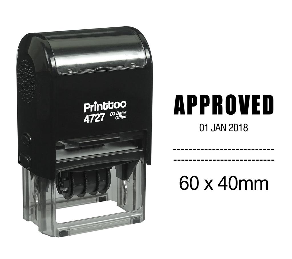 Printtoo Dater Stamp Self Inking With Approved Text Date Rubber Stamp Office