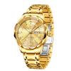 Oulishi 2025 Men's Luminous Waterproof Quartz Watch with Diamond-Shaped Mirror