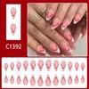 24pcs French Manicure Fake Nail White Base Red Dots Bows Accents Easy Application Artificial Nail For Elegant Look