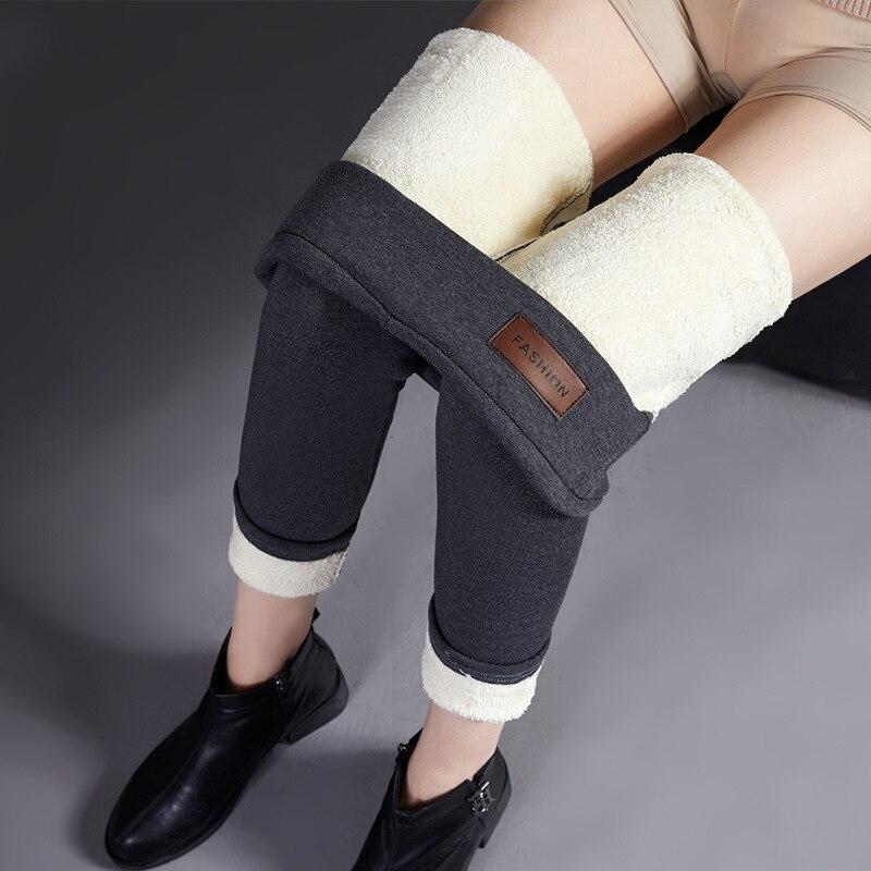 Herbst Schlank Fleece S-6XL Legging Hosen Frauen Hohe Taille Wolle Bleistift Hosen Winter Dicke Hose Casual Leggings 28656
