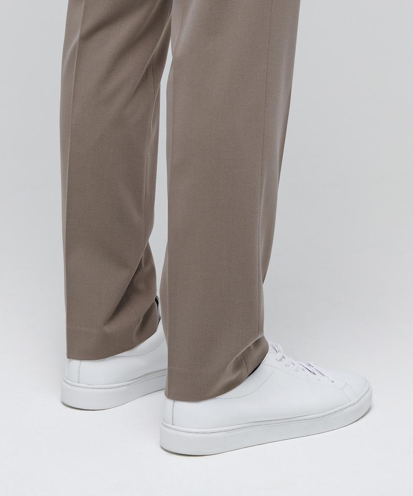 Musinsa Standard Lightweight Tapered Hidden Elastic Waist Length Slacks [Dusty Beige]