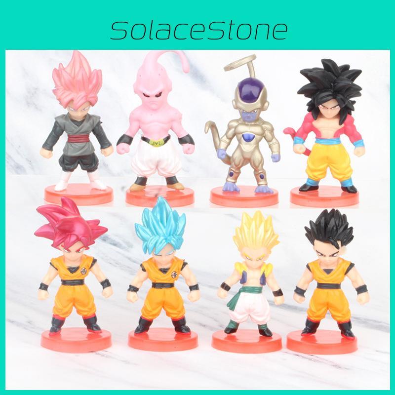 Seven Dragon Ball Pvc Figure Collection Cute Buu Super Blue Red Black Goku Model