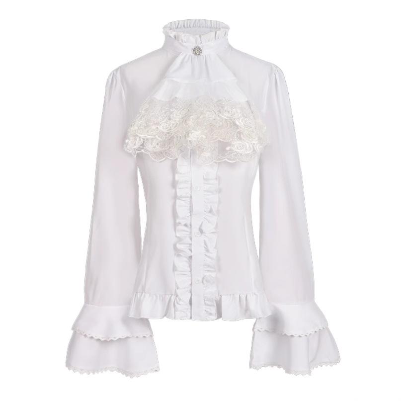 Chemise Plissée Steampunk Victorienne pour Femmes Européennes & Américaines 2023