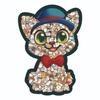 Fun Cat Collection Blue Hat Kitten Puzzle Stacked Wooden Special-Shaped Splicing Toy Framed Puzzle