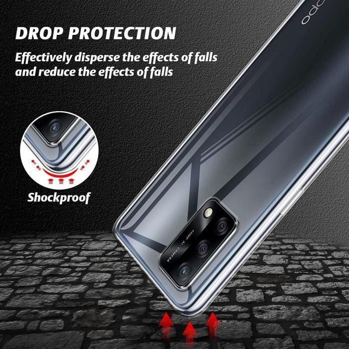 Coque de Protection - E.F.CONNECTION - OPPO A74 5G - Souple - Transparent - Verre Trempé Inclus