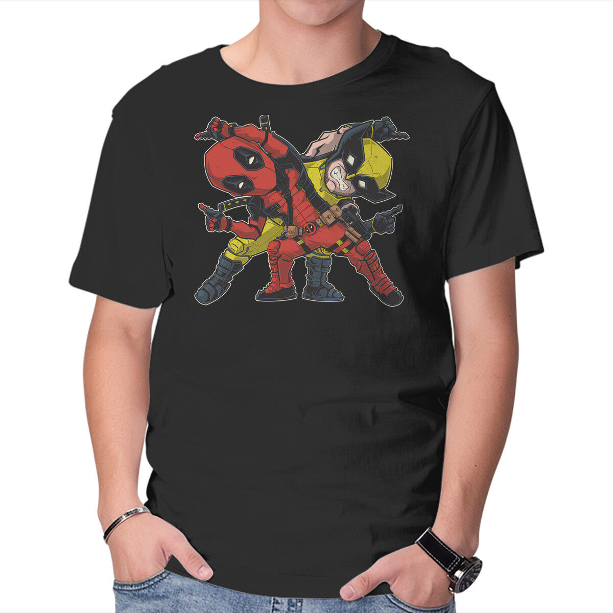 Unisex Crew Neck T-Shirt Fusion Graphic Short Sleeve Casual Tee M