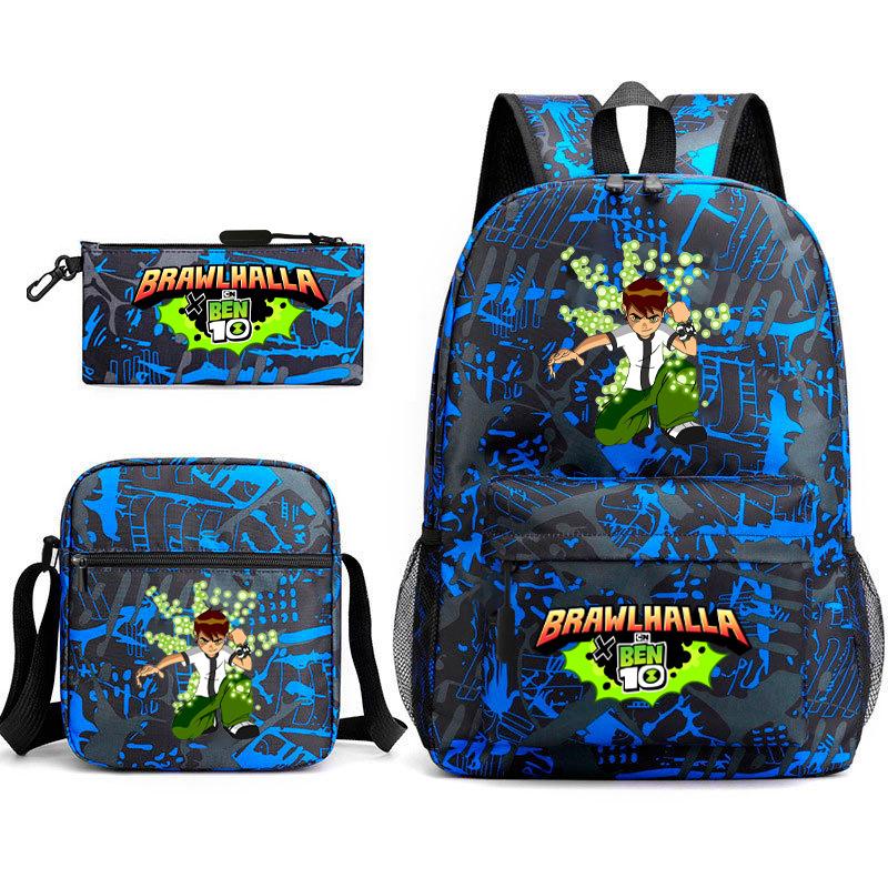New Hacker Junior Starry Sky School Bag Three-piece Set 10 Heat Transfer Personalized Backpack Leisure Bag