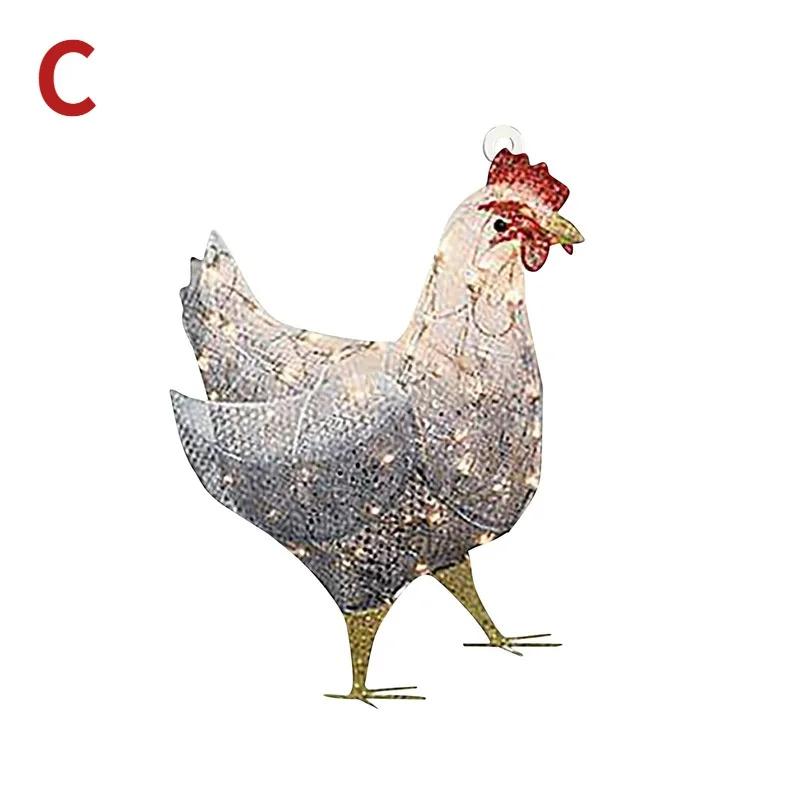 LED Restehähnchen Schild Hängeanhänger Kugel Innen Außen Neujahr Weihnachtsbaumschmuck Weihnachtszubehör