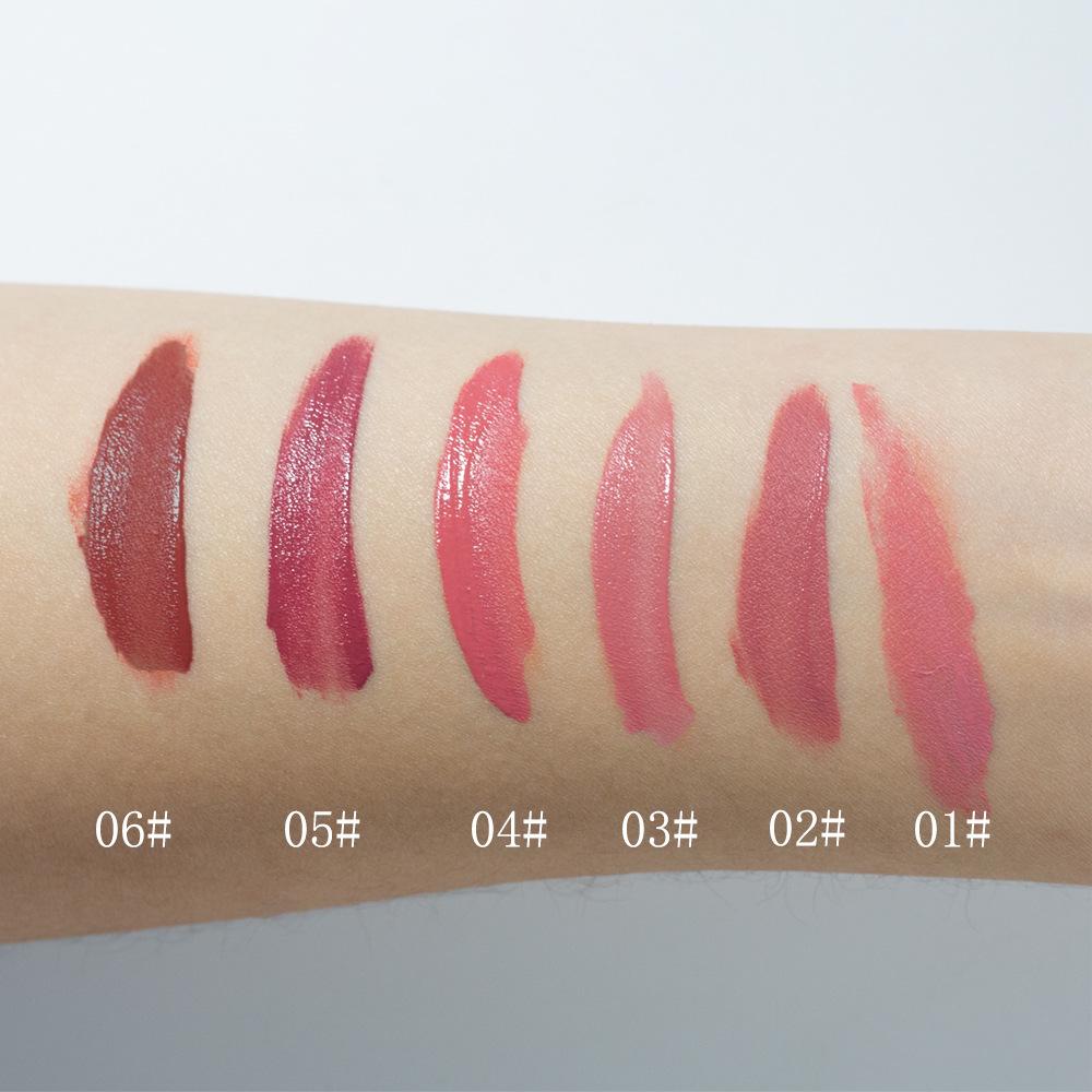 6-color Matte Lip Gloss Set Non-stick Cup Lip Glaze Fixed Lipstick Nude Lip Gloss Waterproof Gift Set