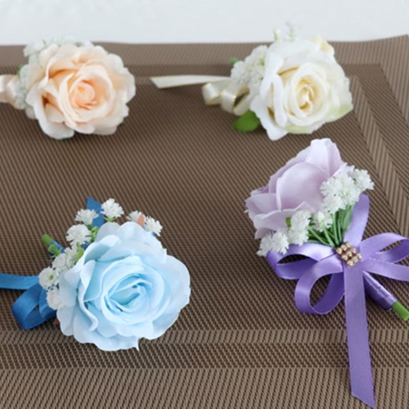 6 Stück Realistischer Seidenblumen-Anstecker Hohe Simulation Seidenrosen-Ansteckblume für Bühnenauftritte und Hochzeitsfeiern