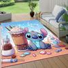 1pc Cute Stitch Pattern Area Rug Soft Flannel Floor Mat for Living Room,Office,Bedroom and Carpet,Sofa Coffee Table Floor Mat