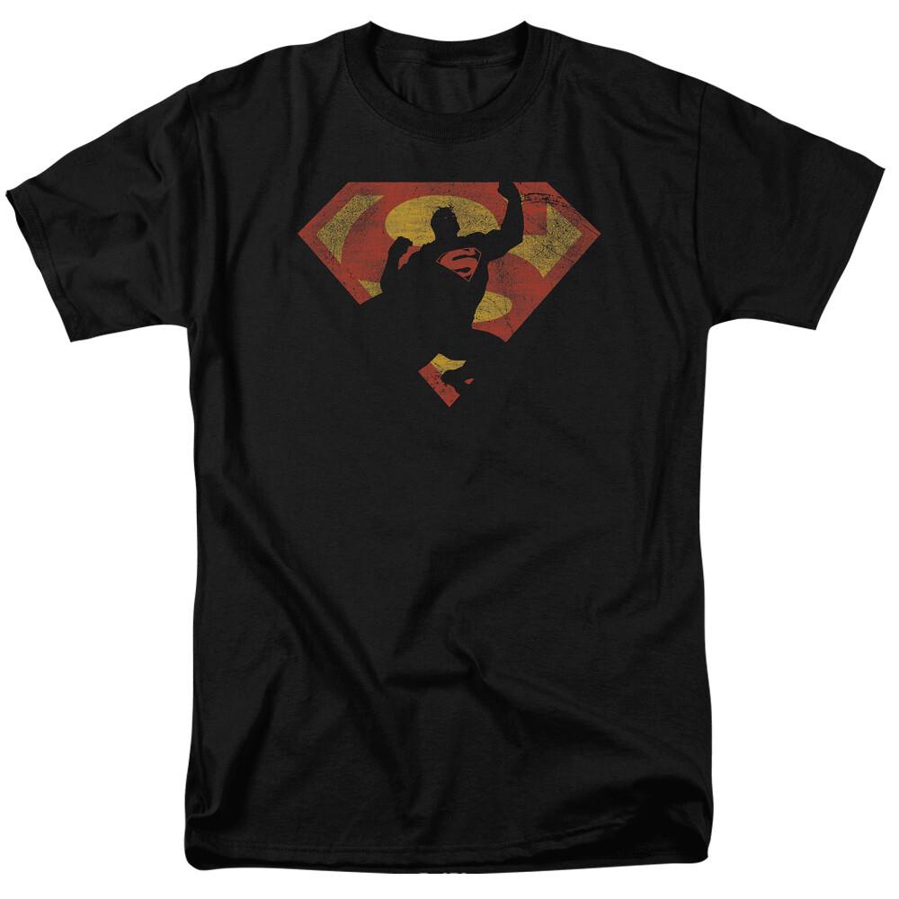26 Superman S Shield Knockout Logo T Shirt Licensed Comic Book Movie Tee Black Unisex T-Shirt XXXL