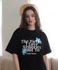 BONIEE Memories Flower Graphic Loose Oversized T-Shirt Black