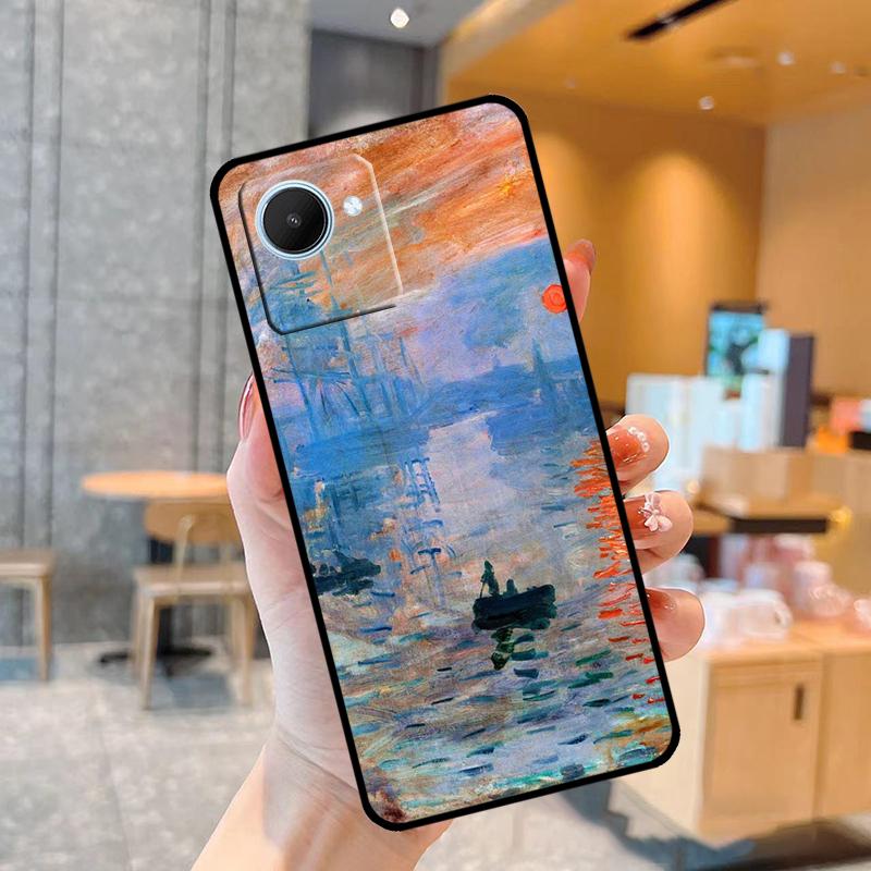 Capa Claude Monet Garden Lotus Bridge para Realme C55 C33 C31 C35 C30 C11 C15 C25s C21Y GT Neo 5 3T 2T 8 9 10 11 Pro Plus