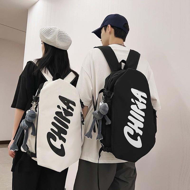 Simplified Letter Print Student Large Capacity Casual Backpack School For