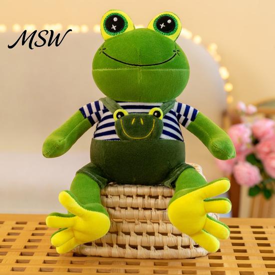 Frog Plush Toy Prince Princess Toy, Cute Stuffed Animal with Striped Shirt/Skirt, Soft Pillow for Bedroom, Birthday Gift Kids Lovers