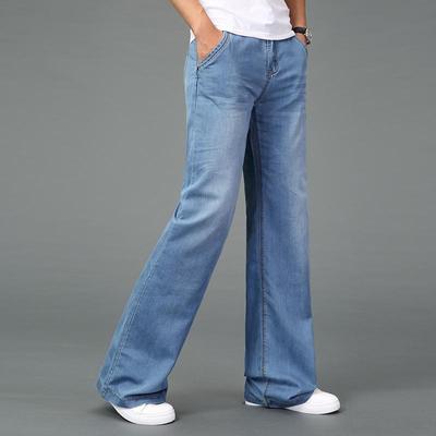 Men's Flared Jeans Boot Cut Leg Flared Loose Fit High Waist Male Designer Classic Denim Jeans