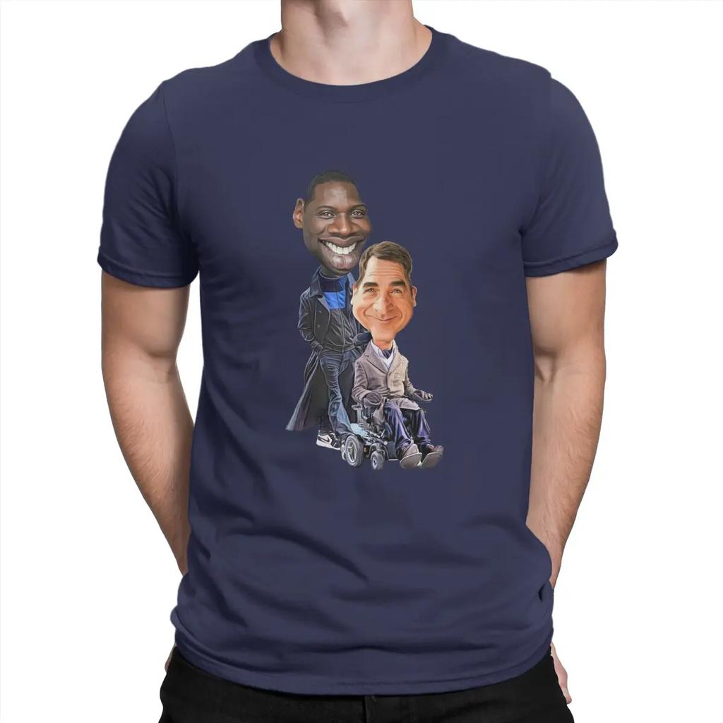 Les Intouchables Caricature Men TShirt Intouchables Crewneck Tops Fabric T Shirt Humor High Quality Birthday Gifts