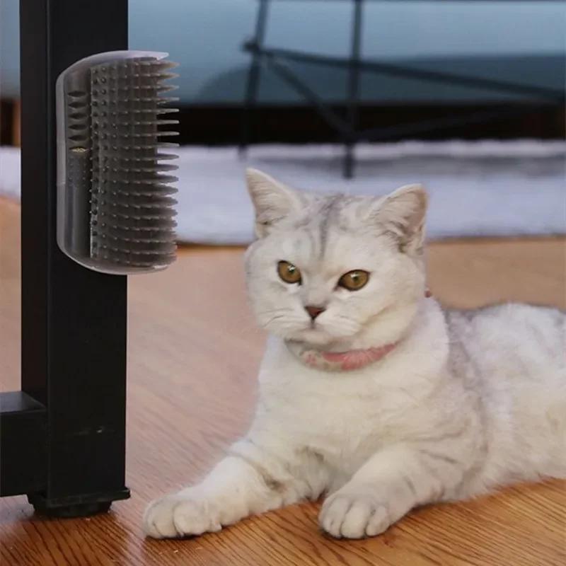 Pet Brush Comb For Cats Accessories Cats Toy Soft Grooming Self-Care Device Face Scratcher Scrapers Home Stuff Cats's Steam Pets