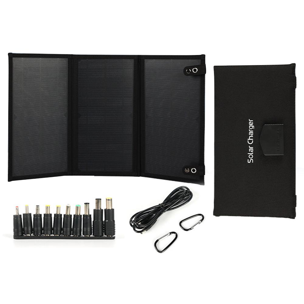 30W Foldable Solar Panel DC+USB+Type-C Outputs Portable Charger for Outdoor Camping Hiking