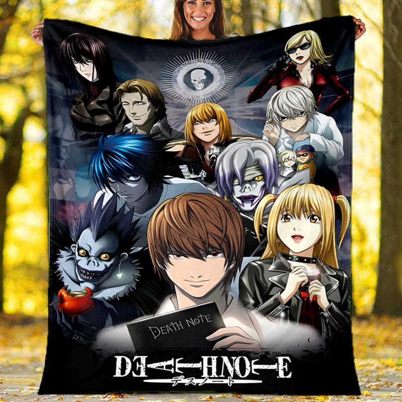 1pc D-Death Note2 Theme Blanket - Digital Print, Polyester, Cozy for All Seasons, Perfect for Outdoor, and Travel