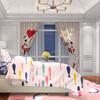 2PCS- Watercolor Letter-printed Curtain - Polyester Material - Suitable for Bedrooms, Living Rooms, Study Rooms, Private Spaces