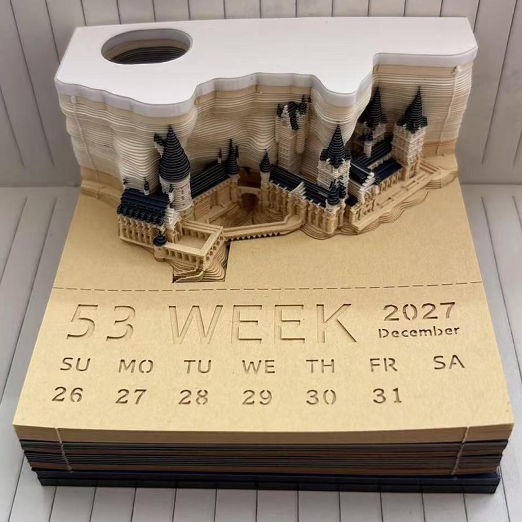 3D Stereoscopic Sticky Note Sculpture 2026 Calendar: Creative Tear-off Convenience Pad and Desktop Ornament
