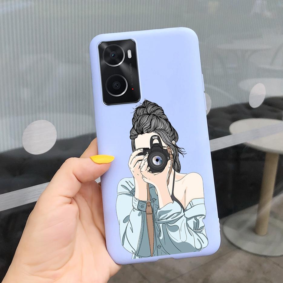 For Oppo A76 Case CPH2375 Fashion Cartoon Girls Cover For Oppo A96 Soft Silicone Case For Oppo A36 A 76 96 OppoA76 OppoA96 Shell