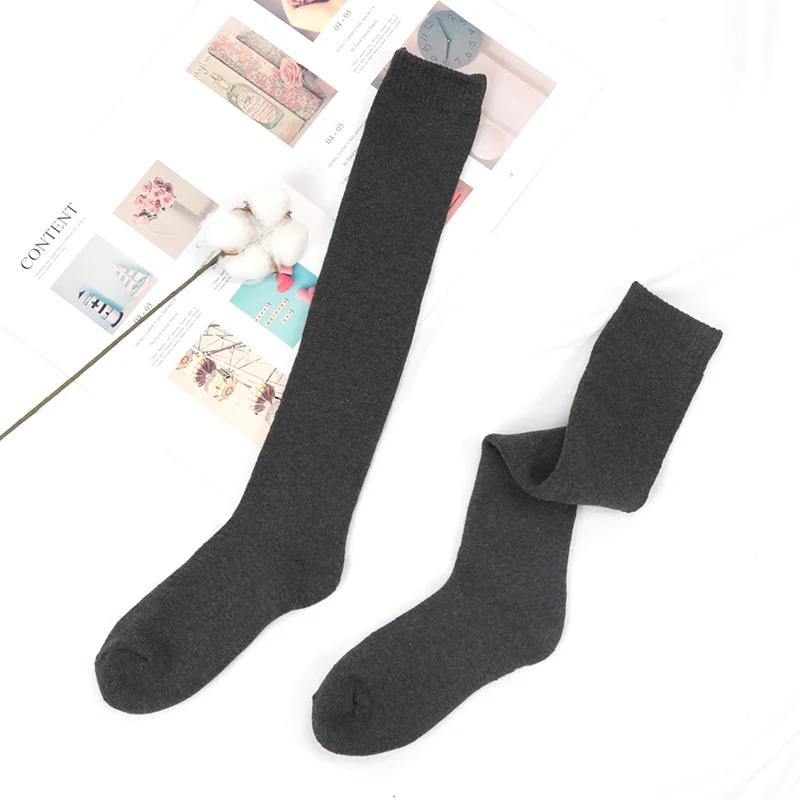

Winter Men s Knee Long Socks Harajuku Wool Keep Warm Longer Stocking Compression Terry Cycling Socks Cotton Thicken Sokken Gift EU38-45 темно-сірий колір