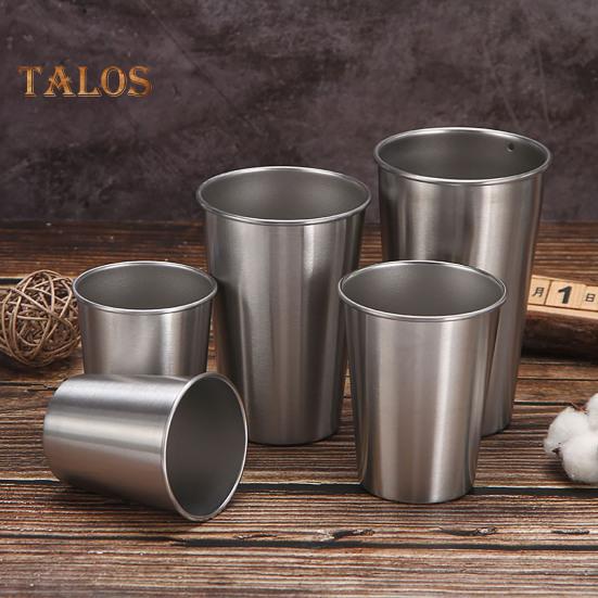 4 Bicchieri In Acciaio Inox 304 Da 350 Ml - Tazze Da Birra E Bevande Fredde/Calde, Impilabili, Per Campeggio, Festa E Uso Quotidiano - Diametro 8,1 Cm, Altezza 10,5 Cm
