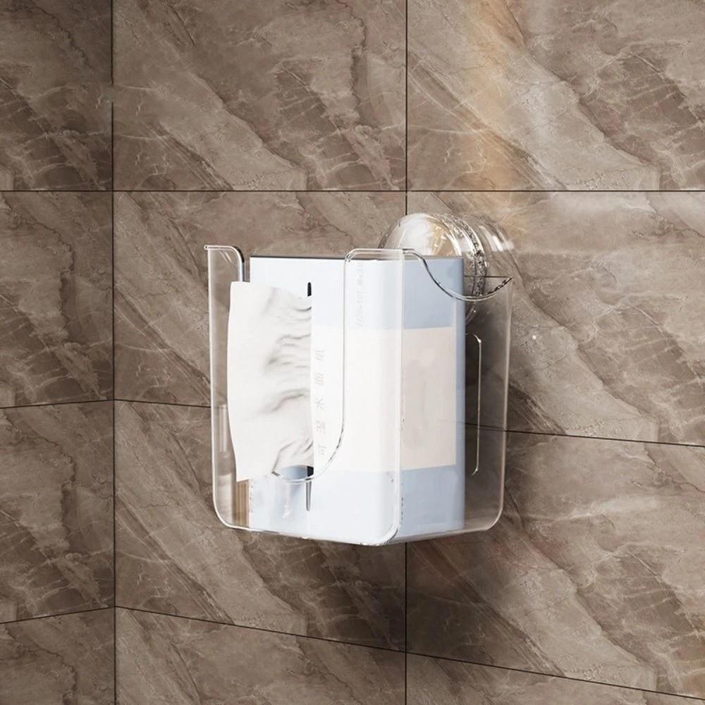 Transparent Wet Wipes Storage Box Plastic Tissue Storage Box Suction Cup Tissue Box Bedroom