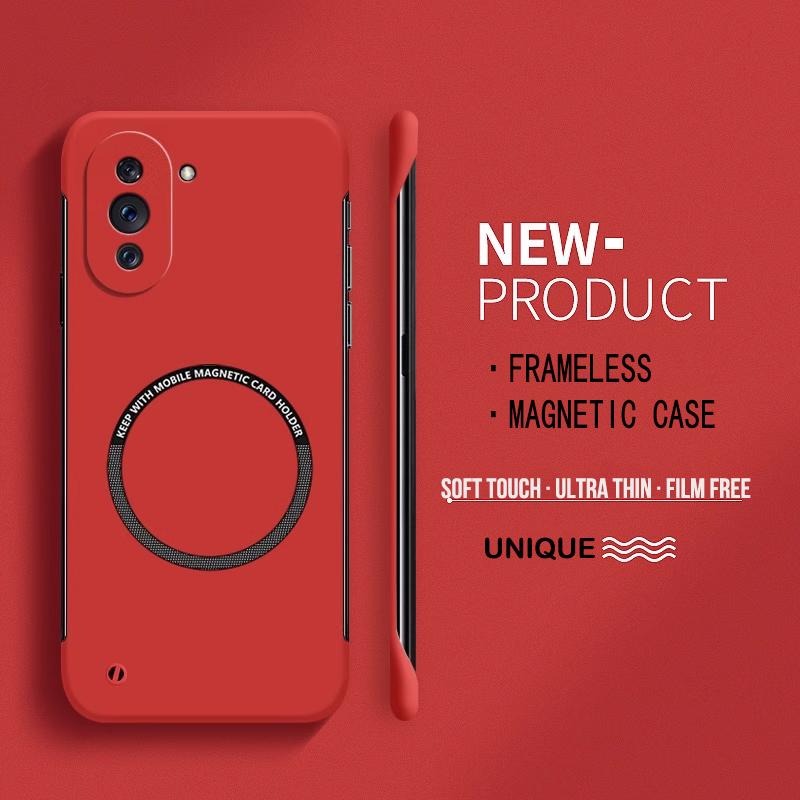 Ultra Thin Hard PC Magnetic Frameless Phone Case For Magsafe Huawei Nova 12 11 10 9 SE 8 Pro Matte Color Solid Cover