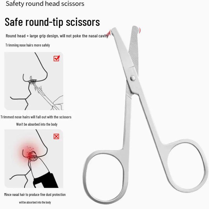 Eyebrow & Nose Hair Trimming Scissors Set for Men & Women - Makeup & Beauty Tool Kit