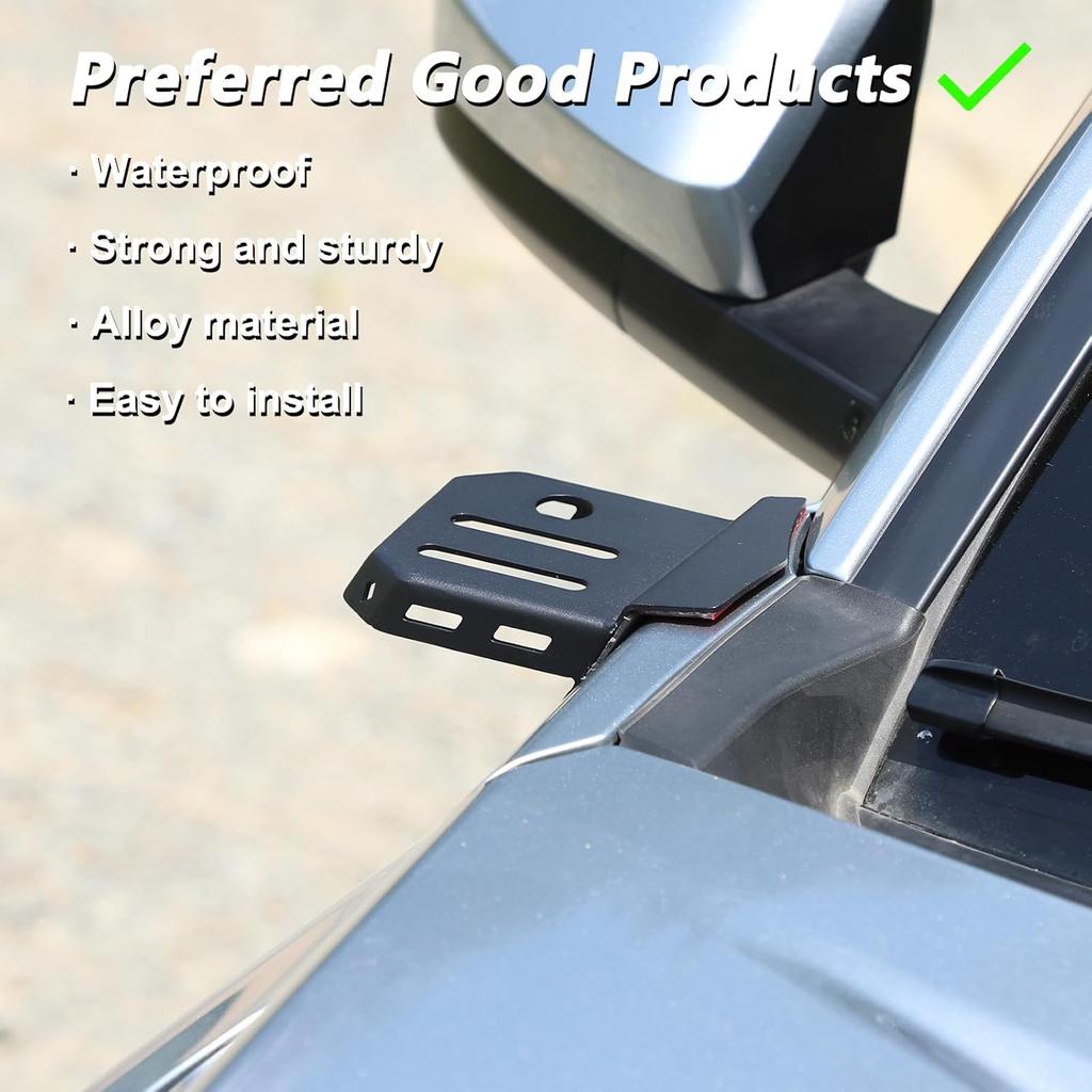 Hood Searchlight Holder and Antenna Mount Bracket Compatible with Toyota Tacoma 2024 2025 2026, Car Exterior Accessories