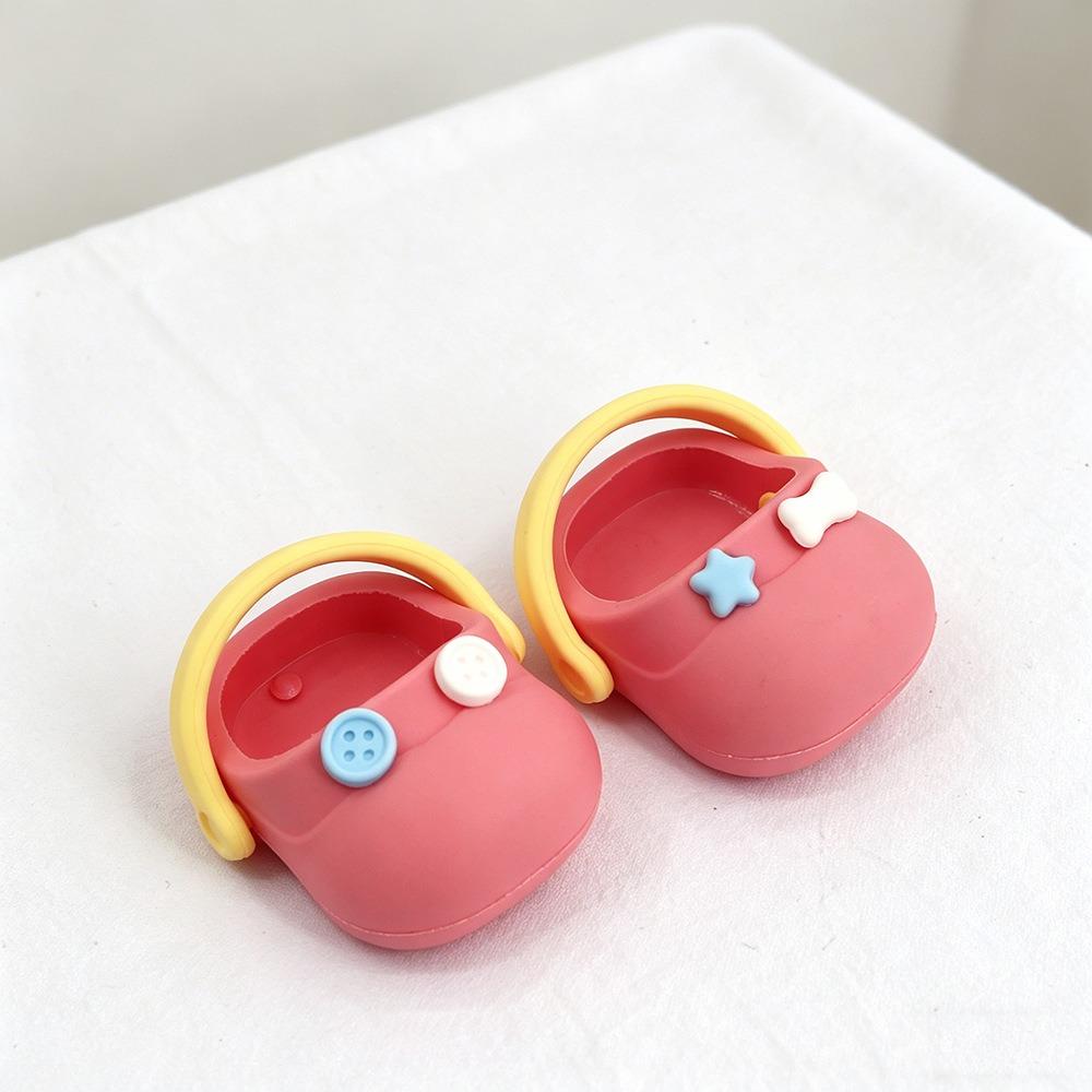 

1 Pair Mini Silicone Mini Slippers Round Toe Cotton Doll Slippers Doll Accessories розовый